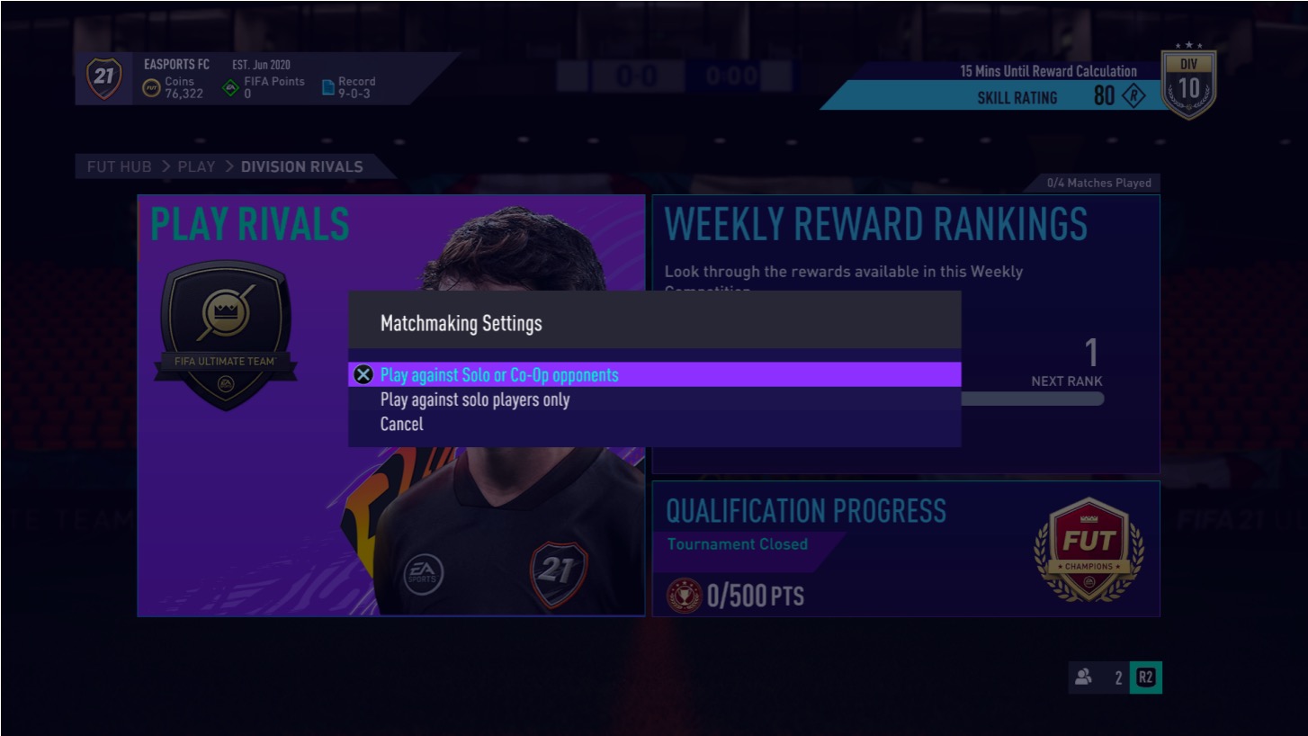 Co-Op Ultimate Team in FIFA 21