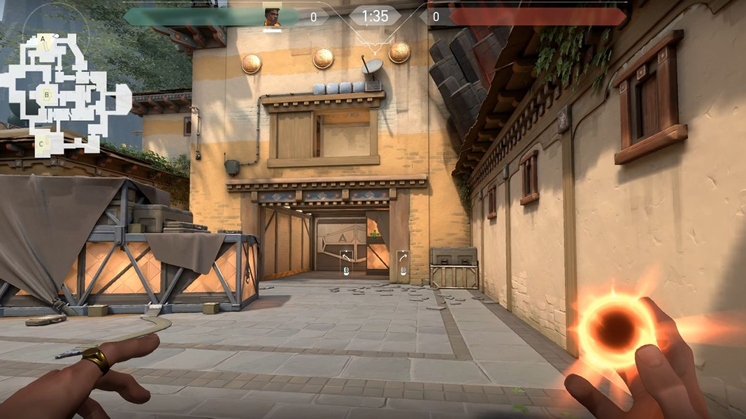 Phoenix using Curveball ability in Valorant