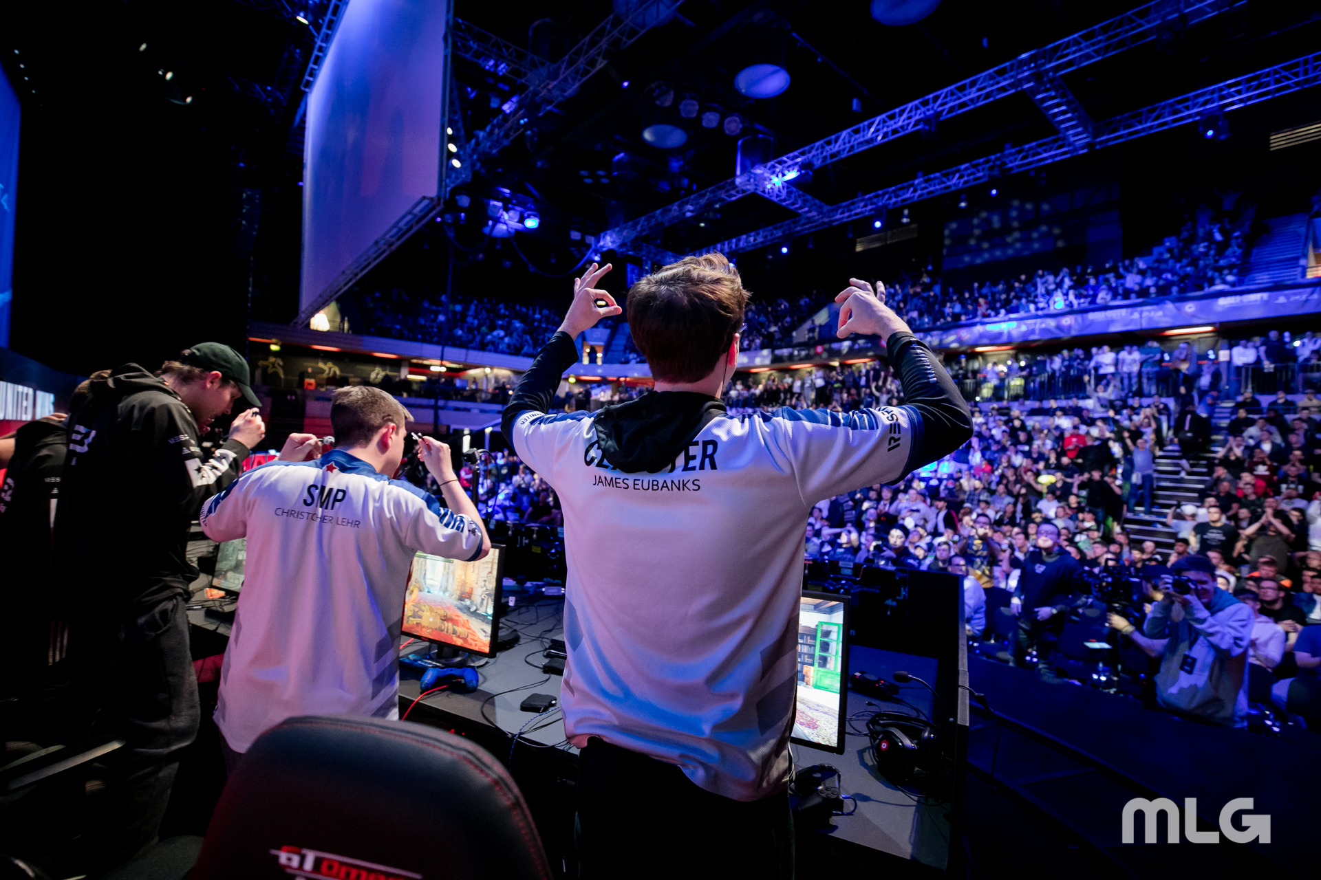 Simp and Clayster after winning a match