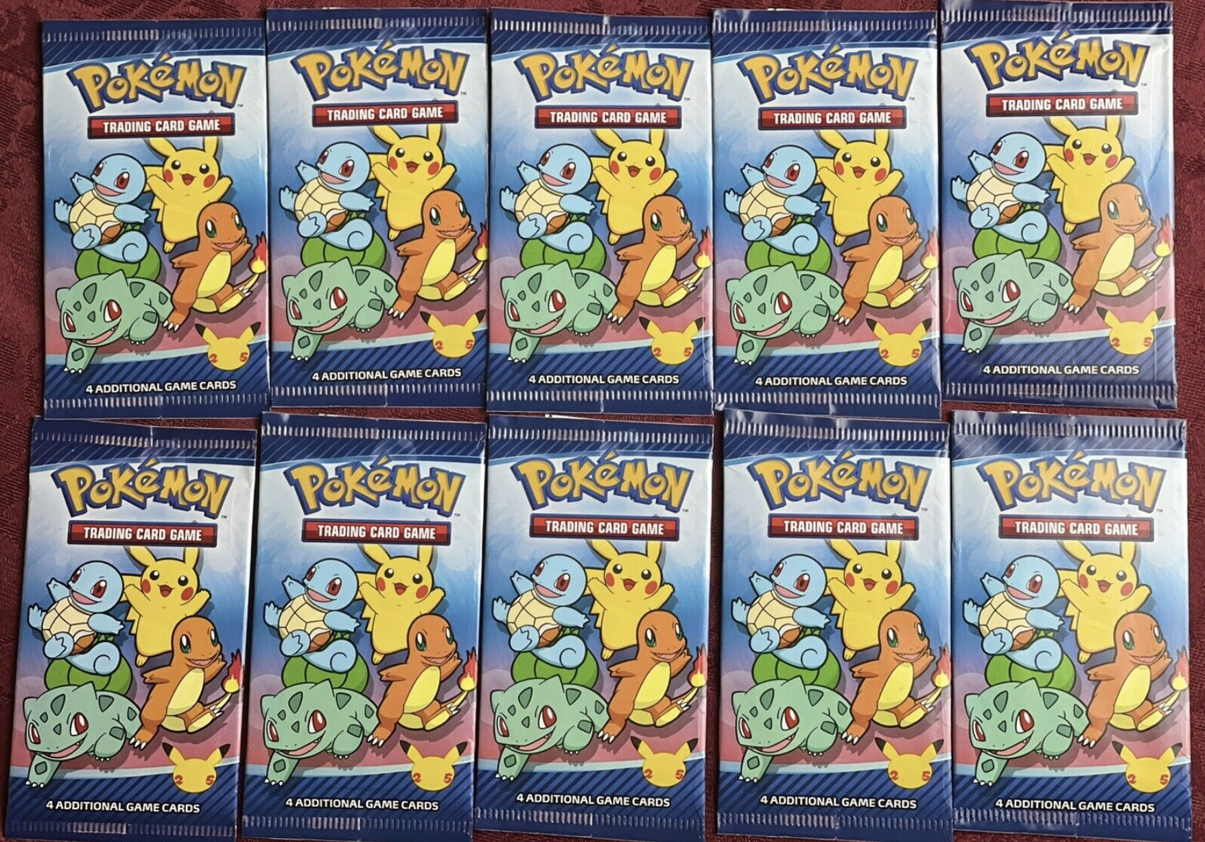 Screenshot of Pokemon 25th Anniversary McDonalds booster packs.