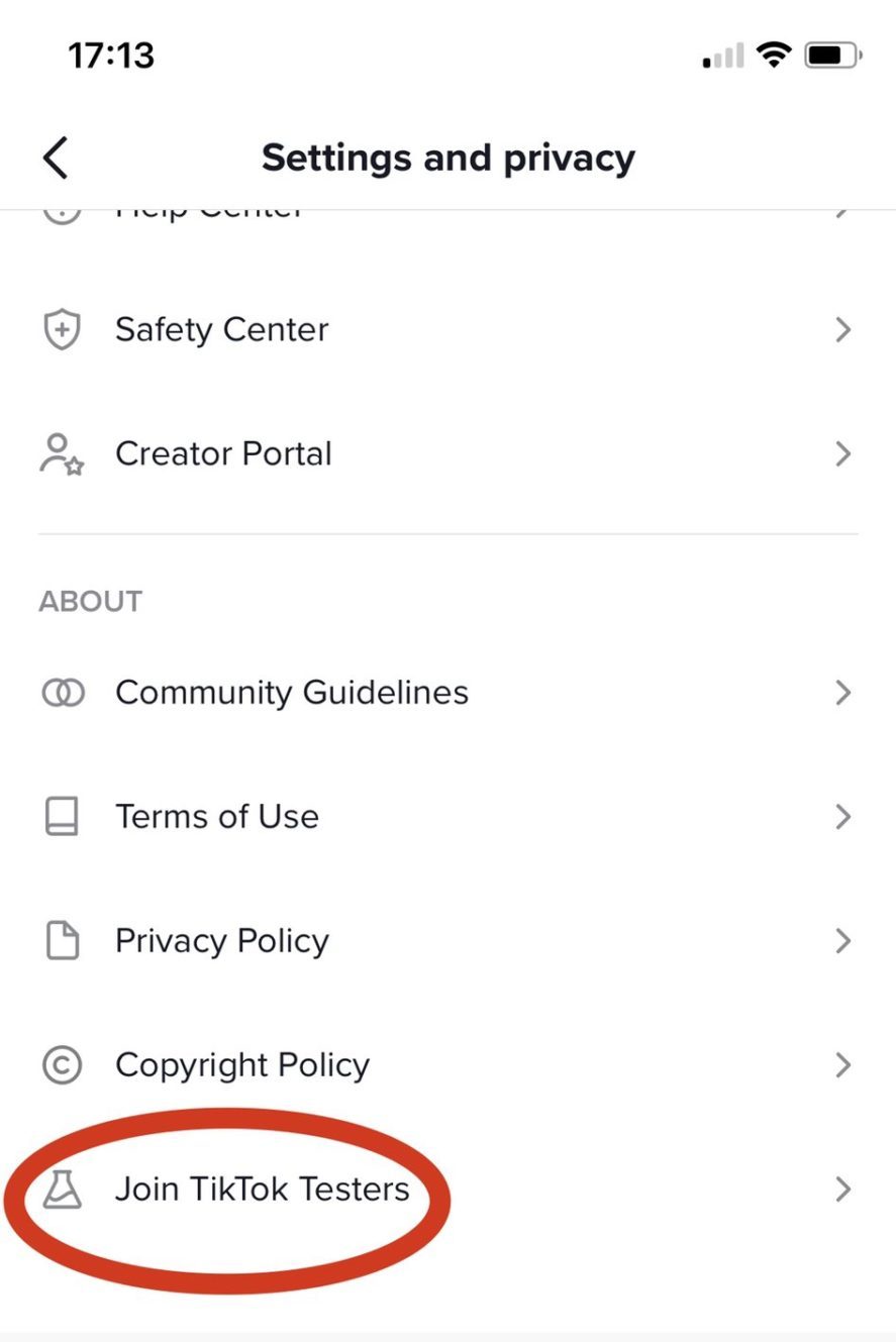 join tiktok testers