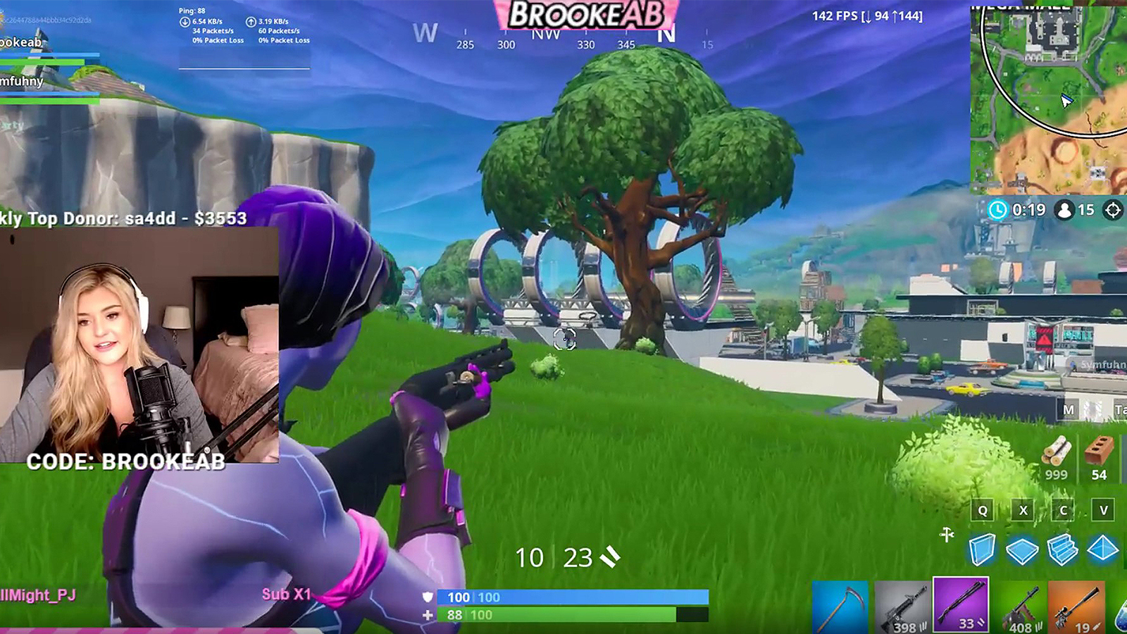 Brooke and Symfuhny regularly team up on Fortnite. TWITCH:BROOKEAB