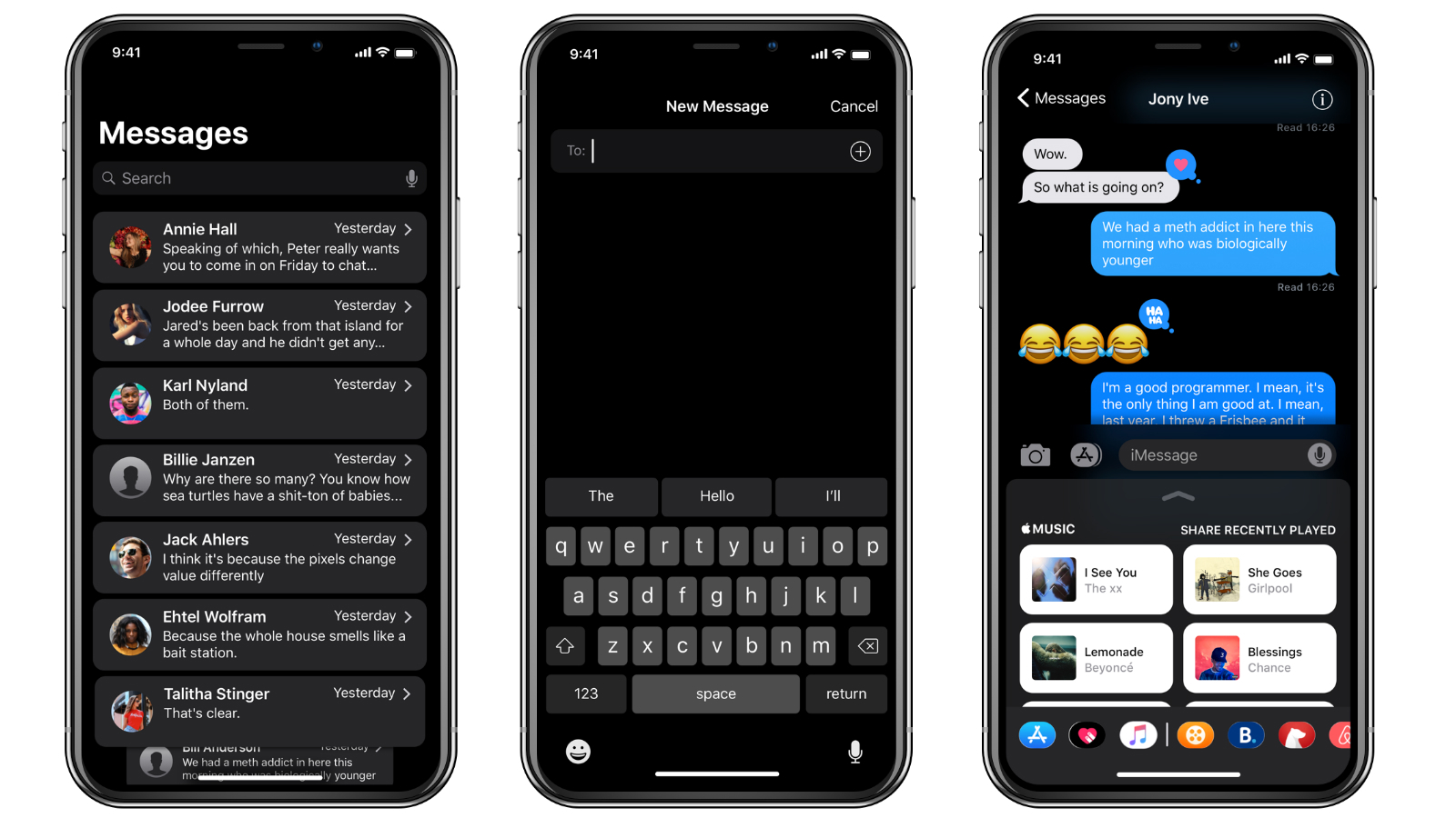 A dark mode concept for messages by Maximos Angelakis. Maximos Angelakis