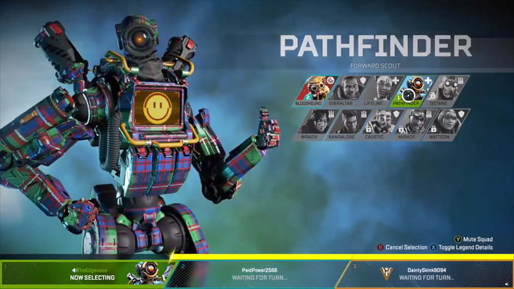 Pathfinder's voice actor choose himself during his Apex Legends play session. YouTube: Chris Edgerly