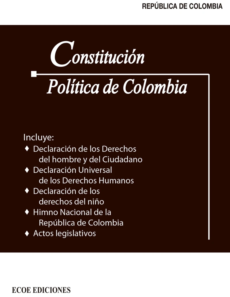 Portada: Constitución política de Colombia - 1ra edición