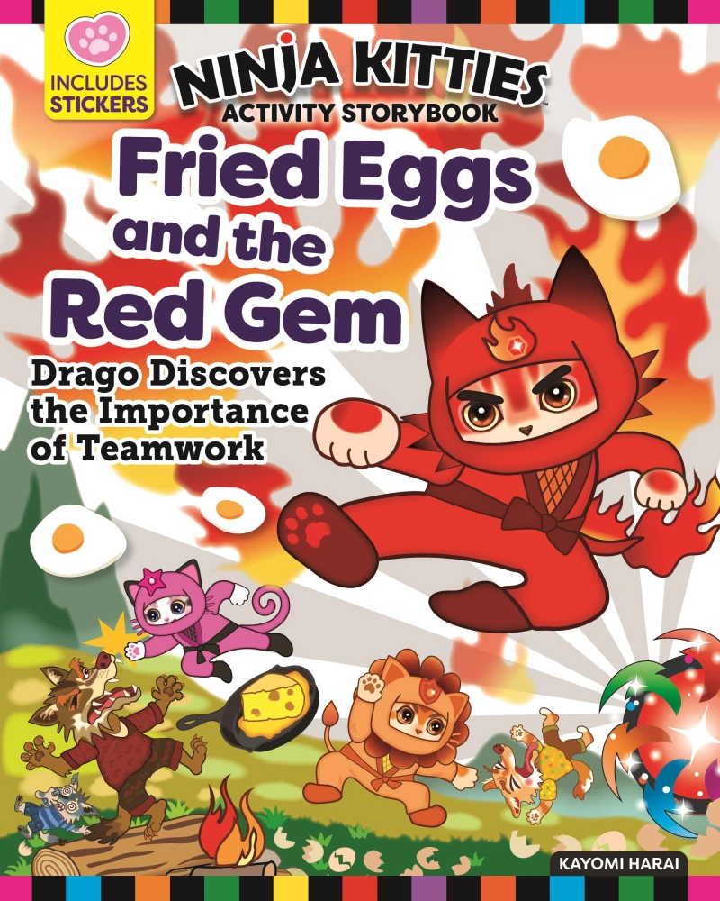 Portada: Ninja Kitties Fried Eggs and the Red Gem Activity Storybook