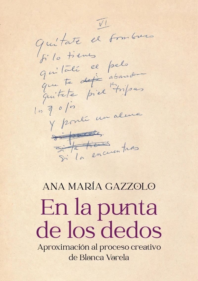 Portada: En la punta de los dedos: Aproximación al proceso creativo de Blanca Varela