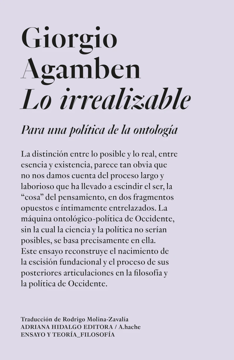 Portada: Lo irrealizable