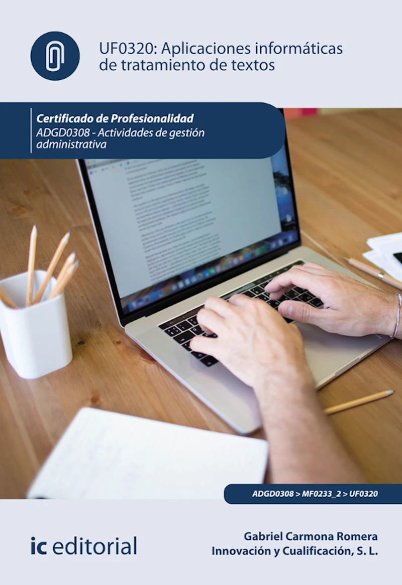 Portada: Aplicaciones Informáticas de tratamiento de textos. ADGD0308