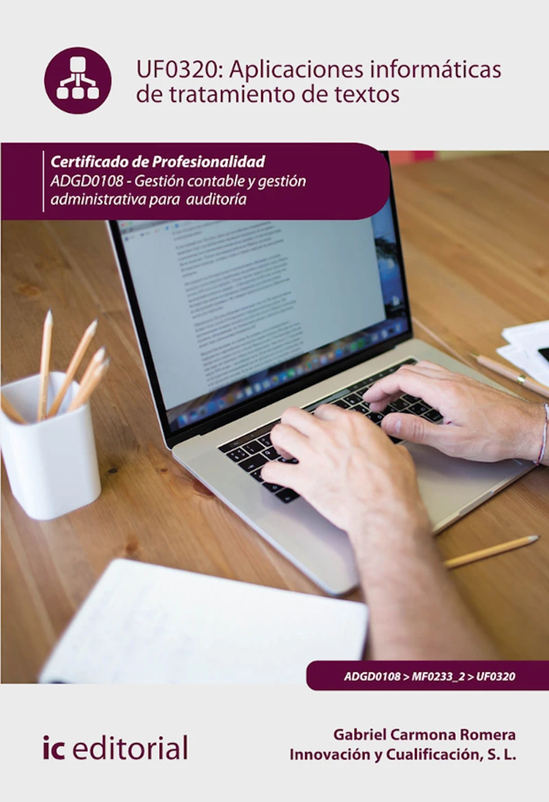 Portada: Aplicaciones informáticas de tratamiento de textos. ADGD0108