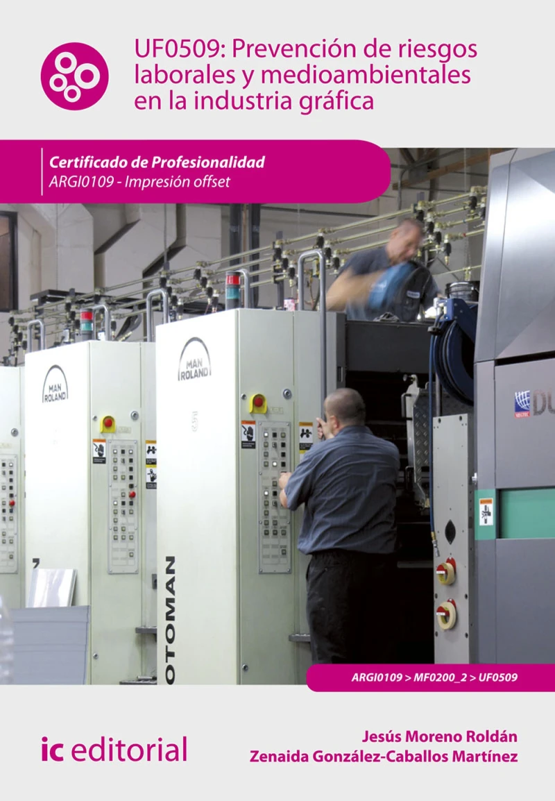 Portada: Prevención de riesgos laborales y medioambientales en la industria gráfica. ARGI0109
