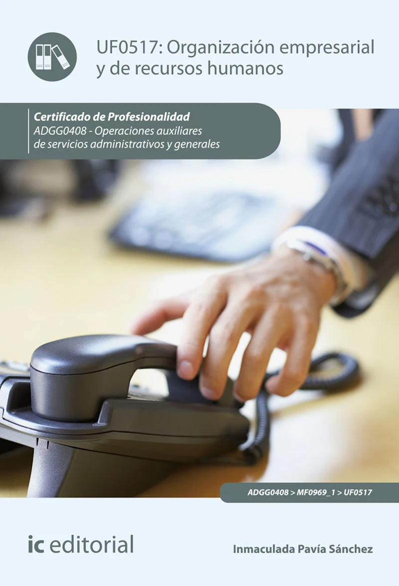Portada: Organización empresarial y de recursos humanos. ADGG0408