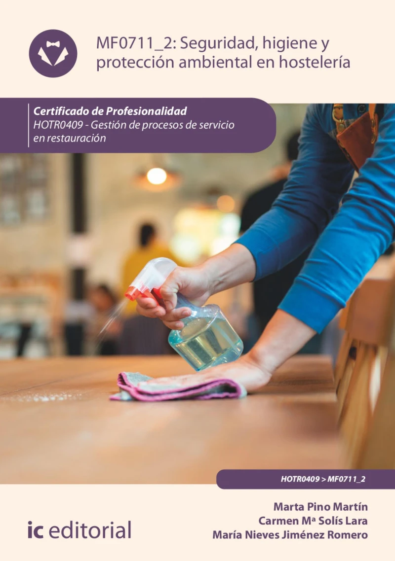 Portada: Seguridad e higiene y protección ambiental en hostelería. HOTR0409
