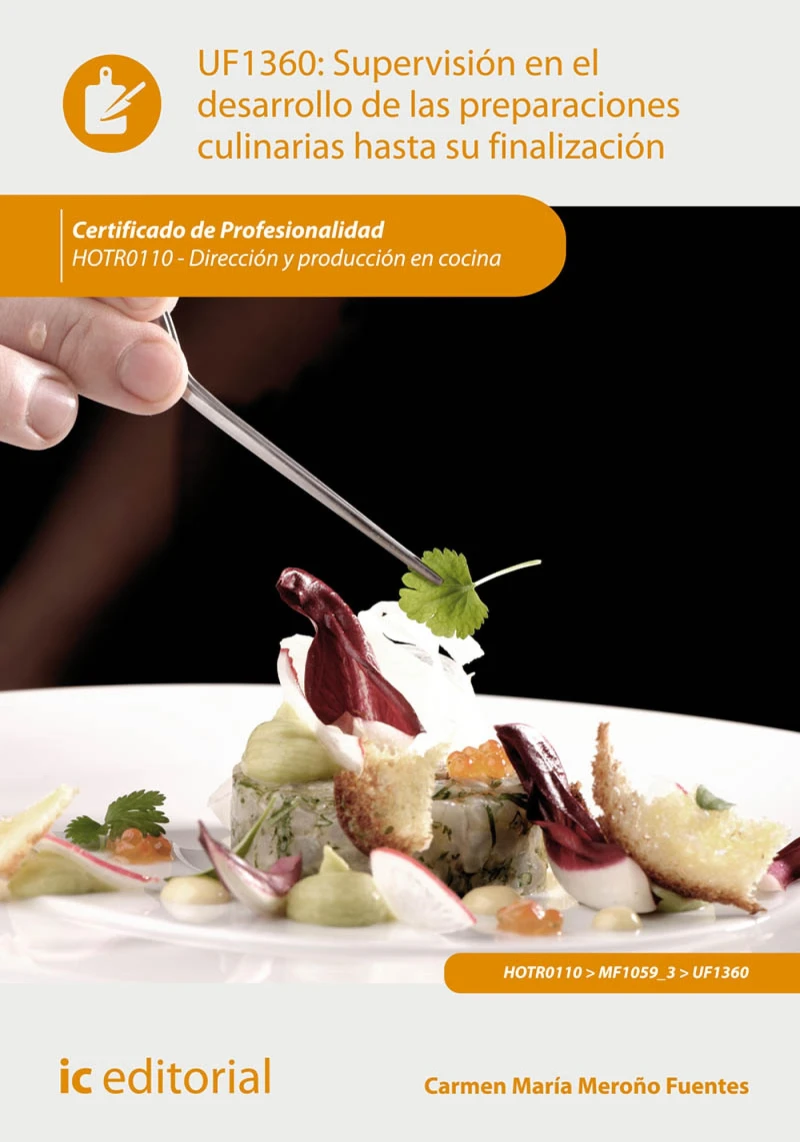 Portada: Supervisión en el desarrollo de las preparaciones culinarias hasta su finalización. HOTR0110