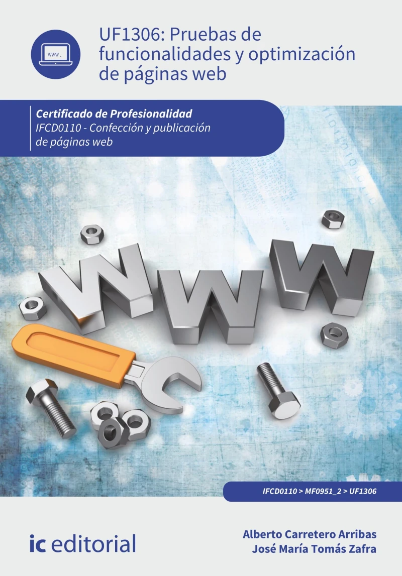 Portada: Pruebas de funcionalidades y optimización de páginas web. IFCD0110