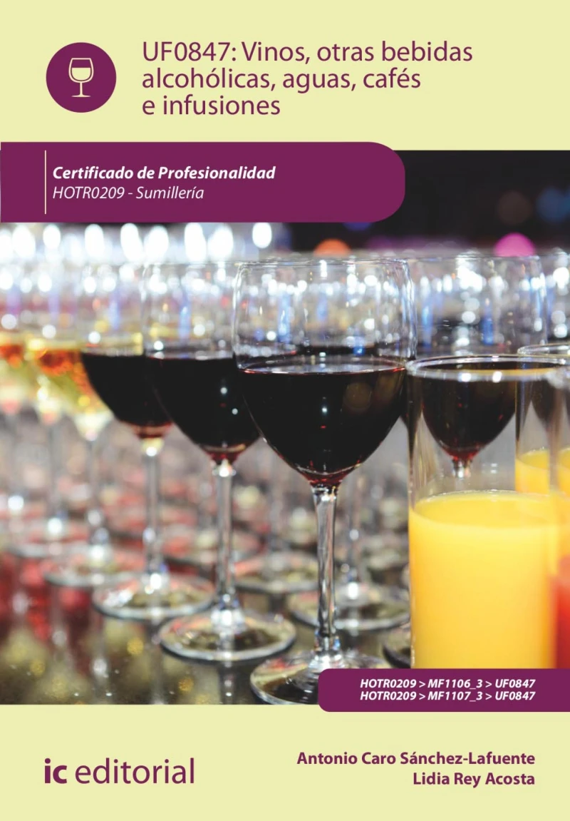 Portada: Vinos, otras bebidas alcohólicas, aguas, cafés e infusiones. HOTR0209
