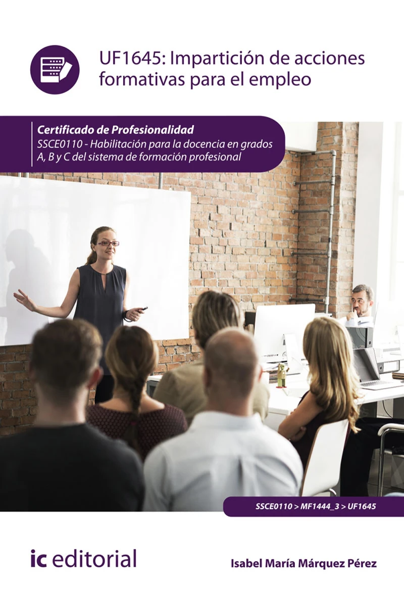Portada: Impartición de acciones formativas para el empleo. SSCE0110