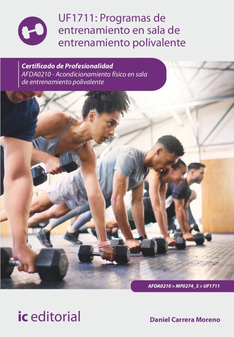 Portada: Programas de entrenamiento en sala de entrenamiento polivalente. AFDA0210
