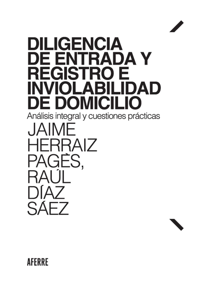 Portada: Diligencia de entrada y registro e inviolabilidad de domicilio