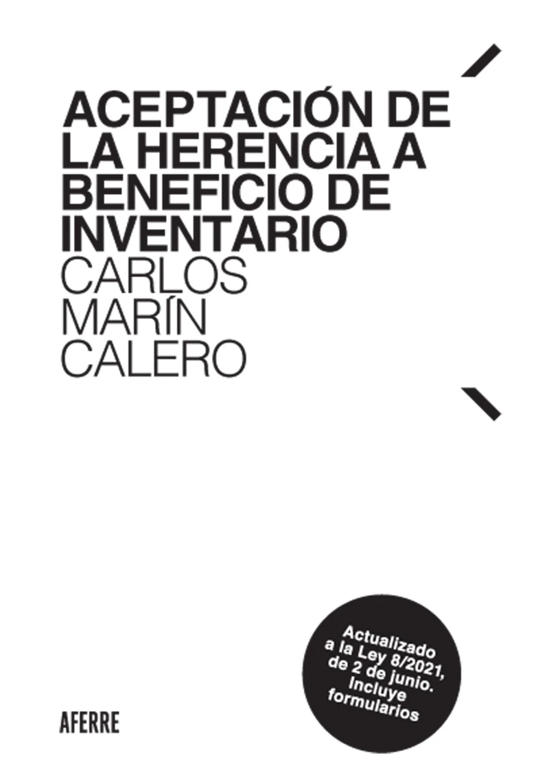 Portada: Aceptación de la herencia a beneficio de inventario
