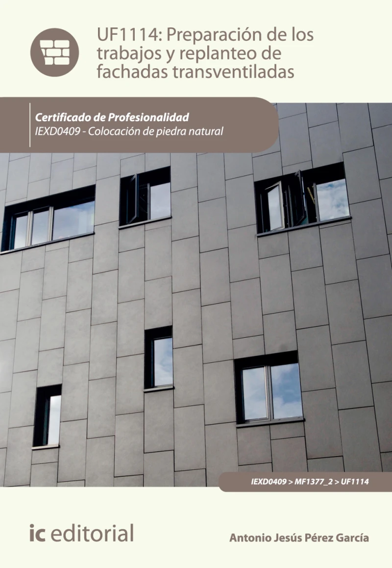 Portada: Preparación de los trabajos y replanteo de fachadas transventiladas. IEXD0409