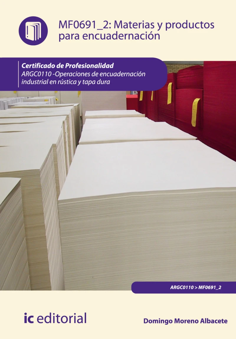 Portada: Materias y productos para encuadernación. ARGC0110