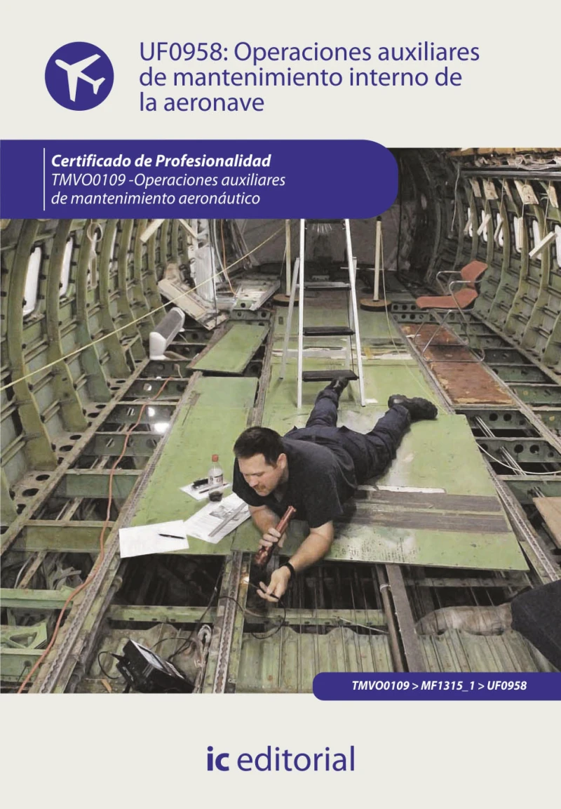 Portada: Operaciones auxiliares de mantenimiento interno de la aeronave. TMVO0109