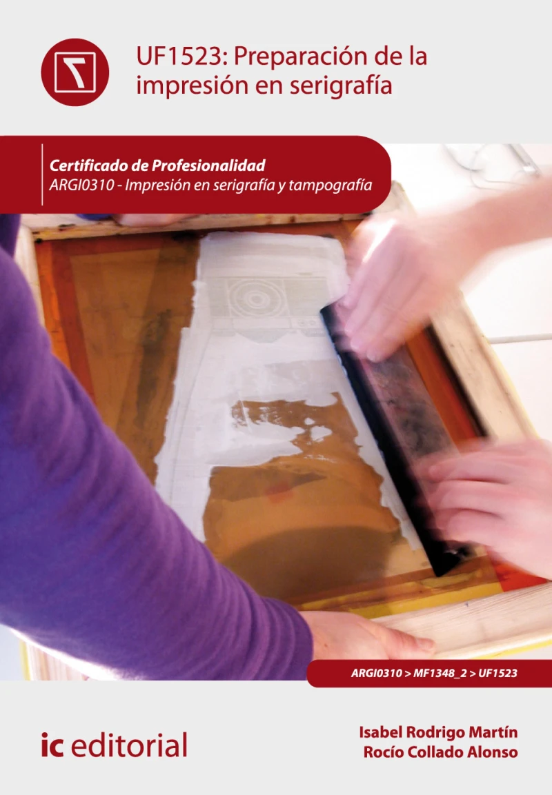 Portada: Preparación de la impresión en serigrafía. ARGI0310