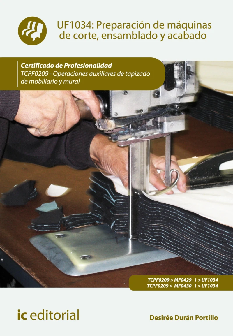 Portada: Preparación de máquinas de corte, ensamblado y acabado. TCPF0209