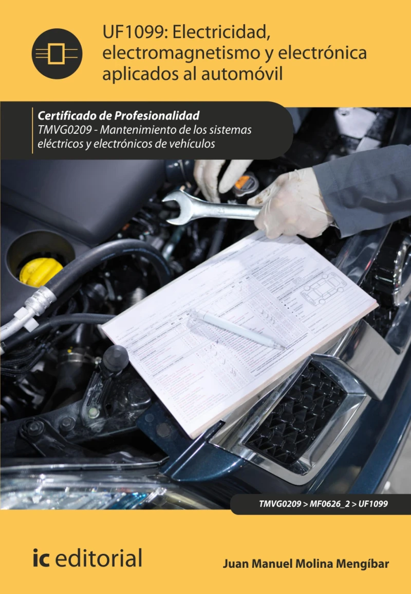 Portada: electricidad, electromagnetismo y electrónica aplicados al automóvil. TMVG0209