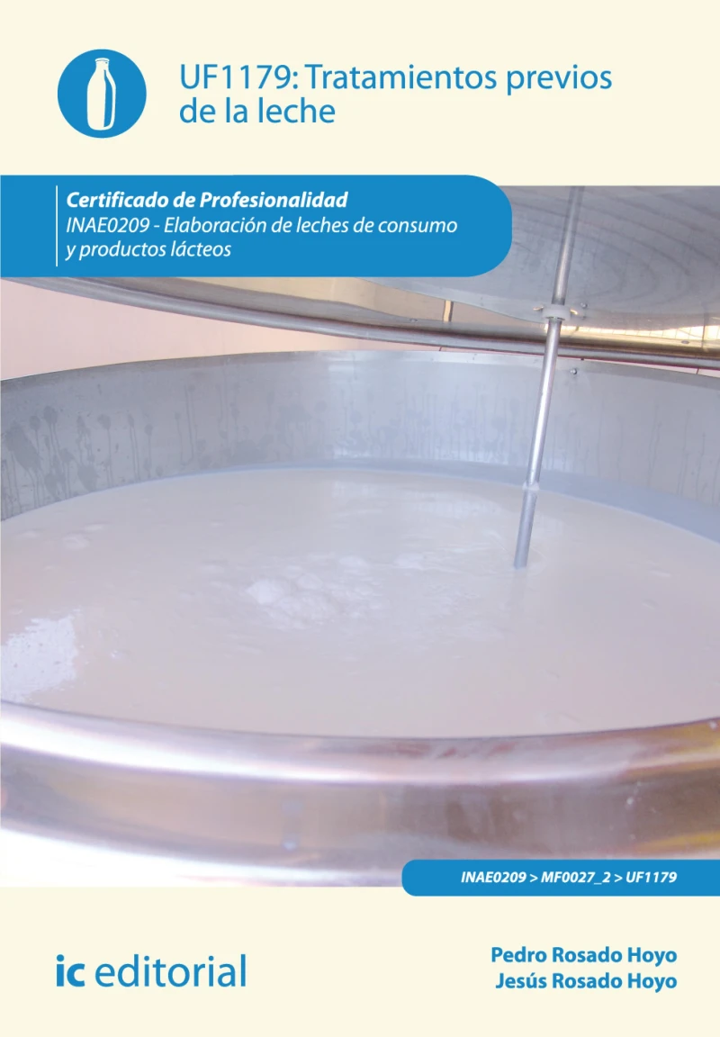 Portada: Tratamientos previos de la leche. INAE0209
