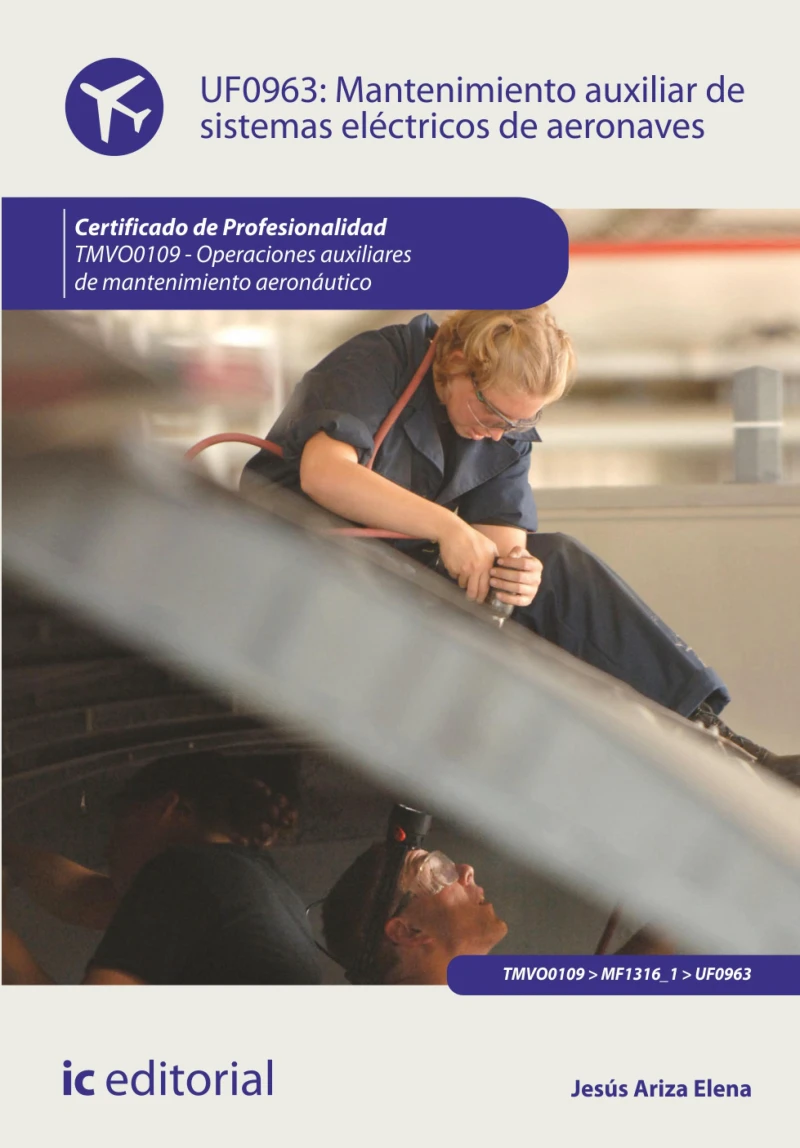 Portada: Mantenimiento auxiliar de sistemas eléctricos de aeronaves. TMVO0109