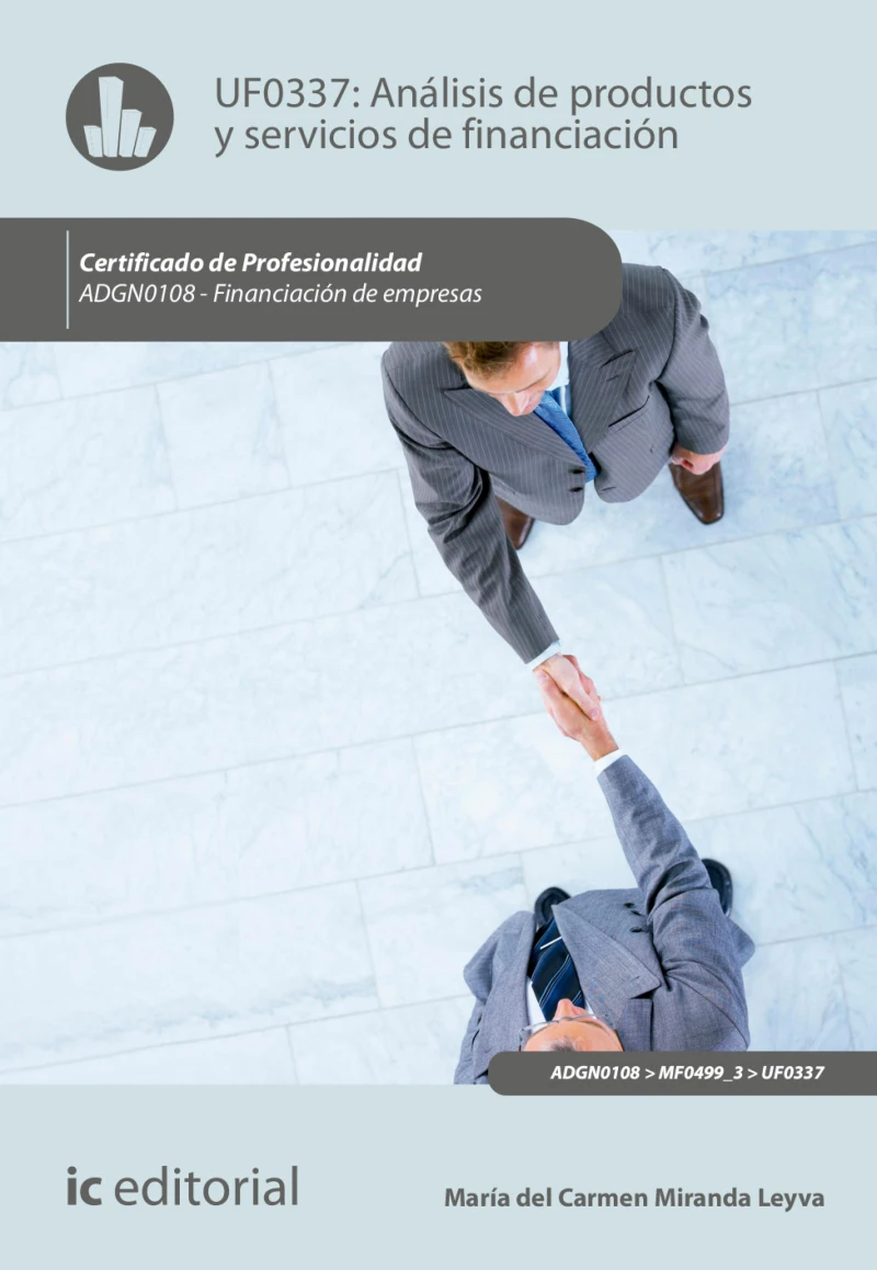 Portada: Análisis de productos y servicios de financiación. ADGN0108