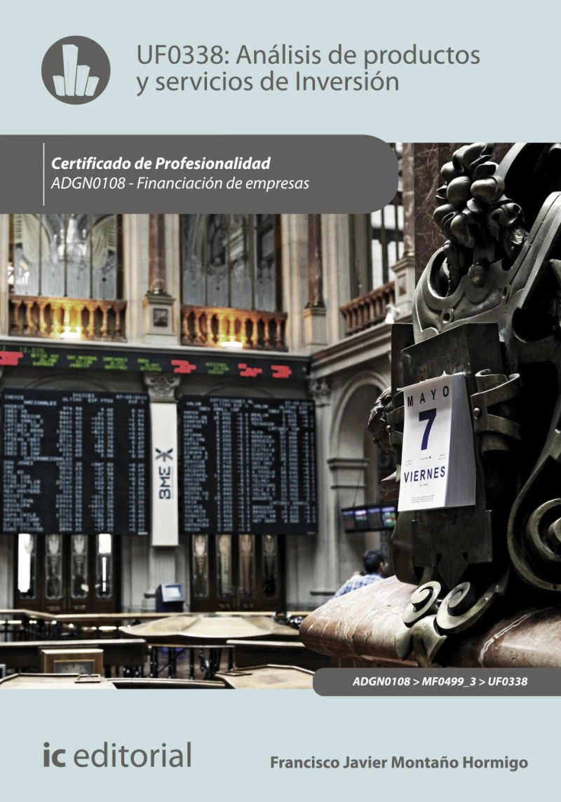 Portada: Análisis de productos y servicios de inversión. ADGN0108