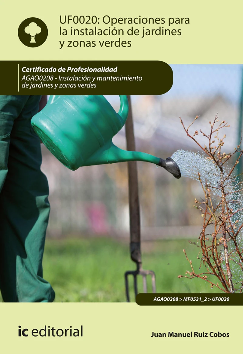 Portada: Operaciones para la instalación de jardines y zonas verdes. AGAO0208