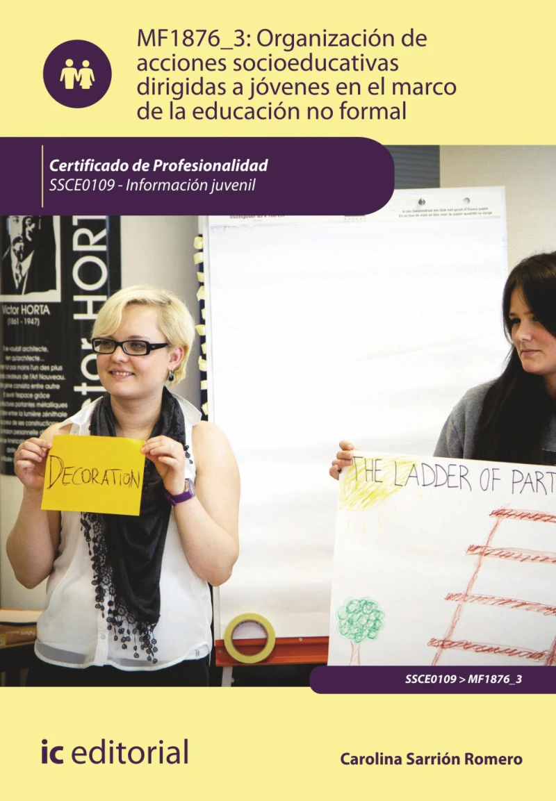 Portada: Organización de acciones socioeducativas dirigidas a jóvenes en el marco de la educación no formal. SSCE0109