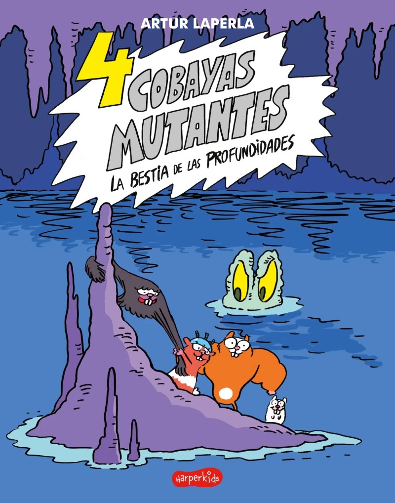 Portada: 4 cobayas mutantes. La bestia de las profundidades
