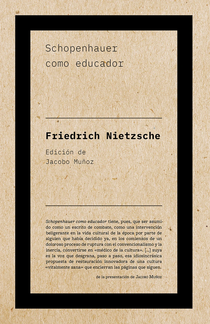 Portada: Schopenhauer como educador