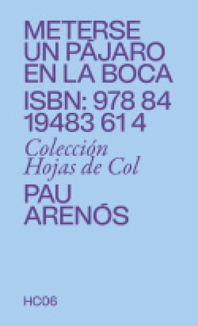 Portada: Meterse un pájaro en la boca