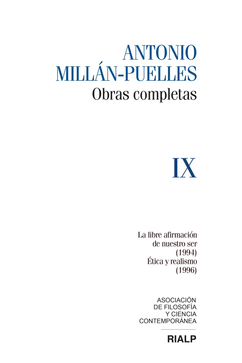 Portada: Millán-Puelles. IX. Obras completas