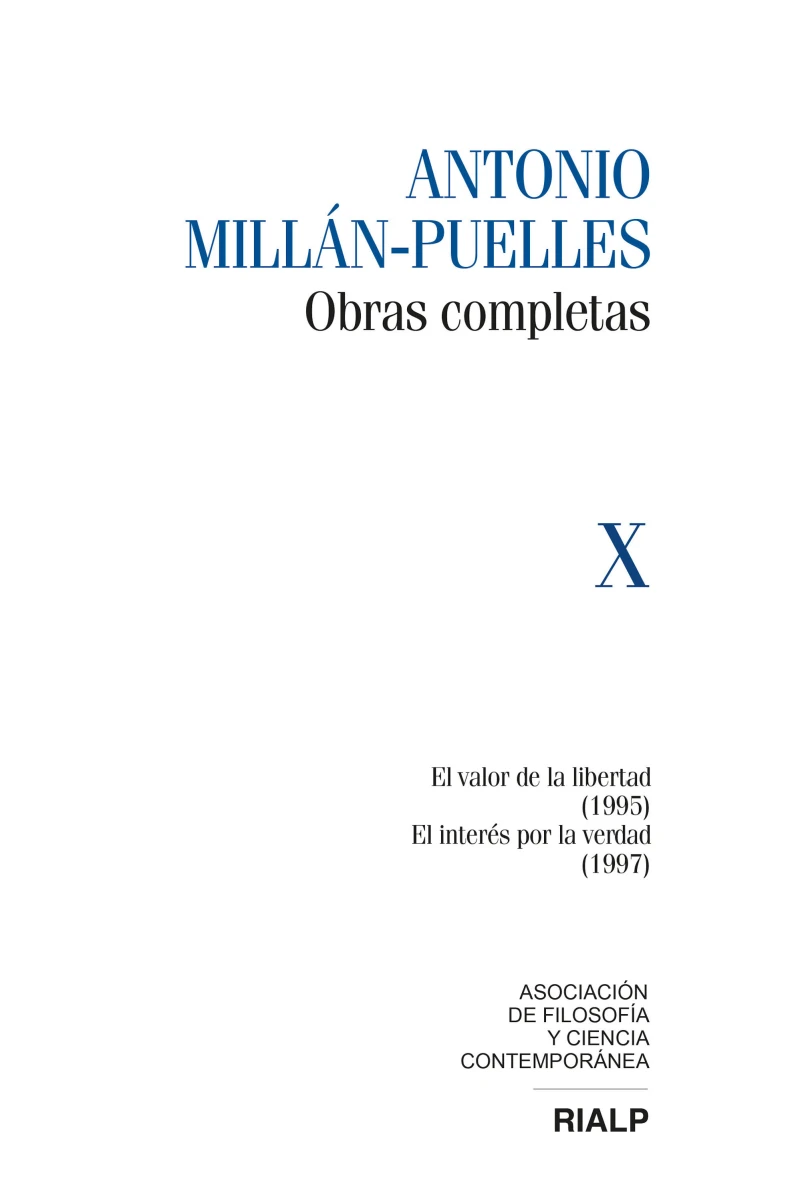 Portada: Millán-Puelles Vol. X Obras Completas