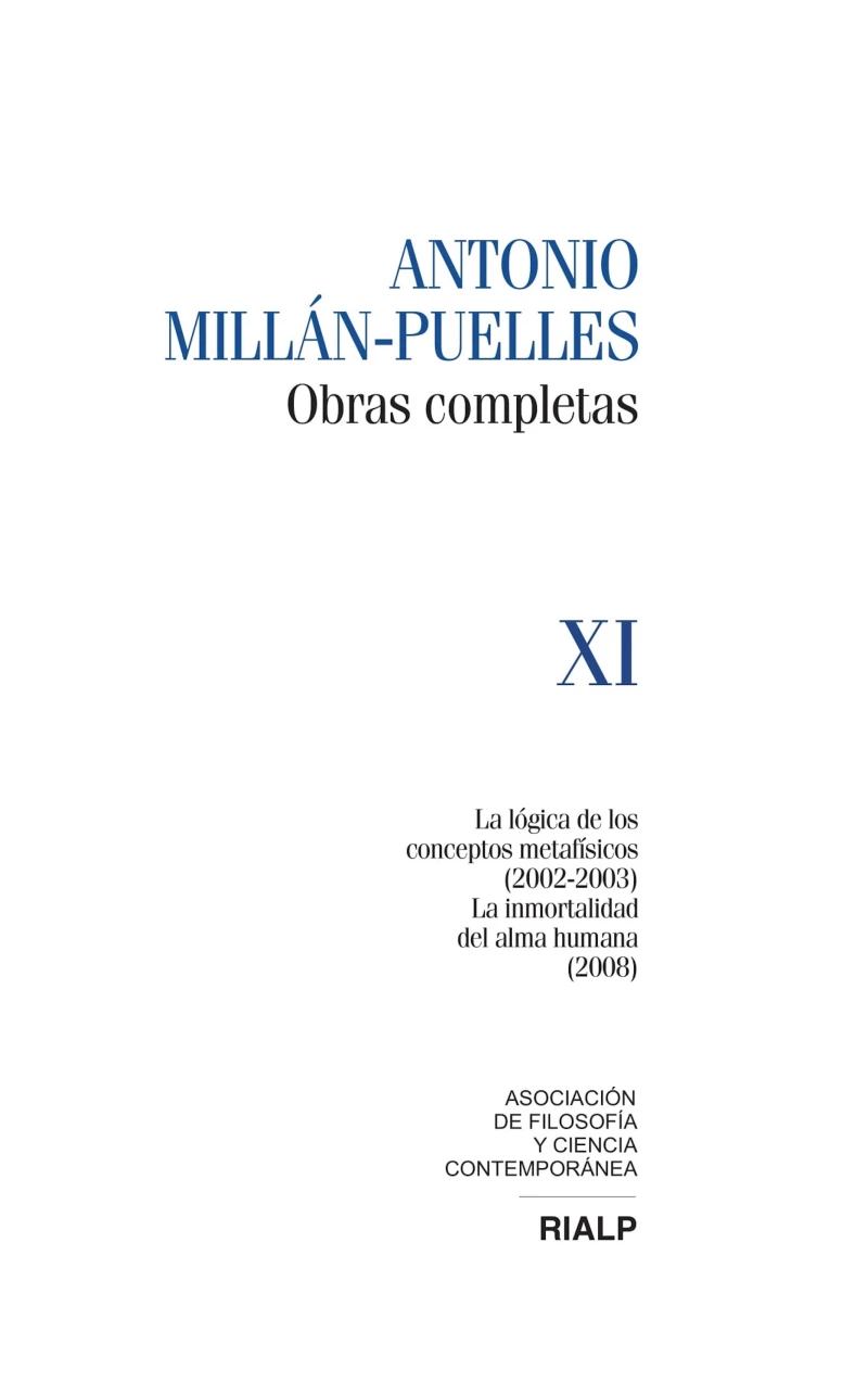 Portada: Millán-Puelles Vol. XI Obras Completas