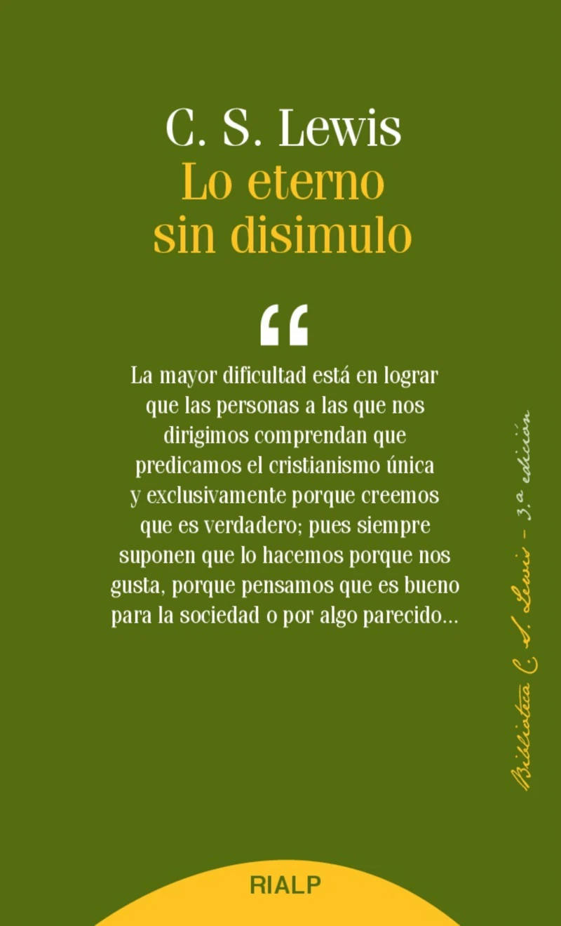 Portada: Lo eterno sin disimulo
