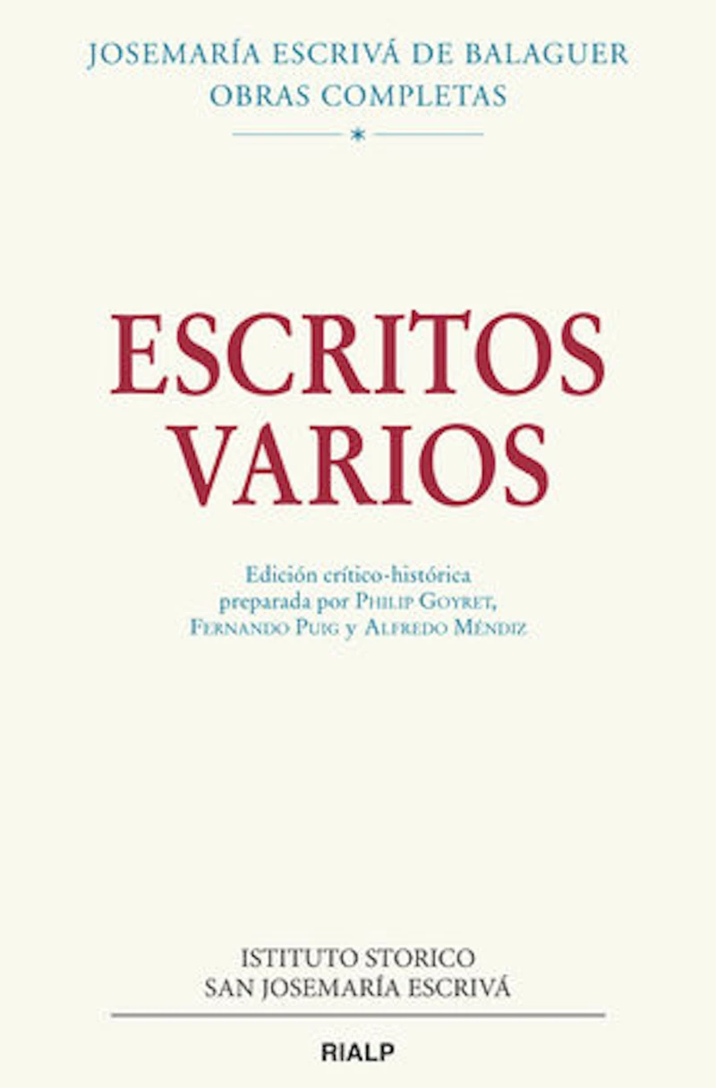 Portada: Escritos varios (1927-1974). Edición crítico-histórica