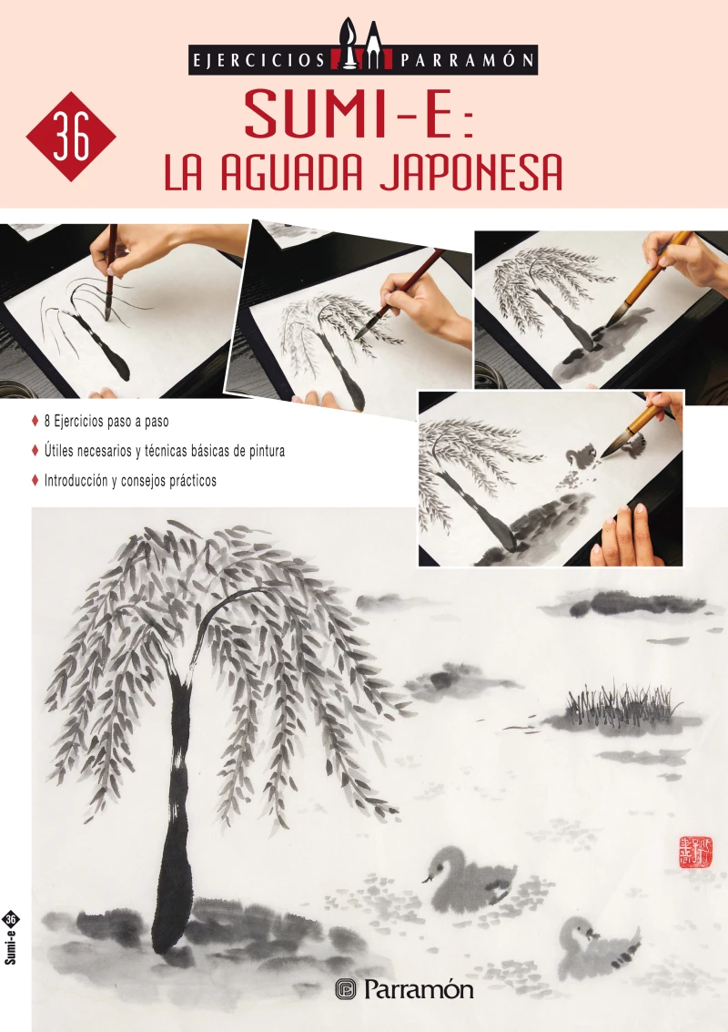 Portada: Ejercicios Parramón. Sumi-e: la aguada japonesa