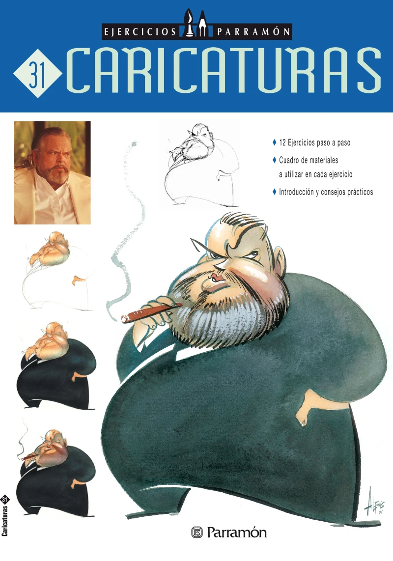 Portada: Ejercicios Parramón. Caricaturas