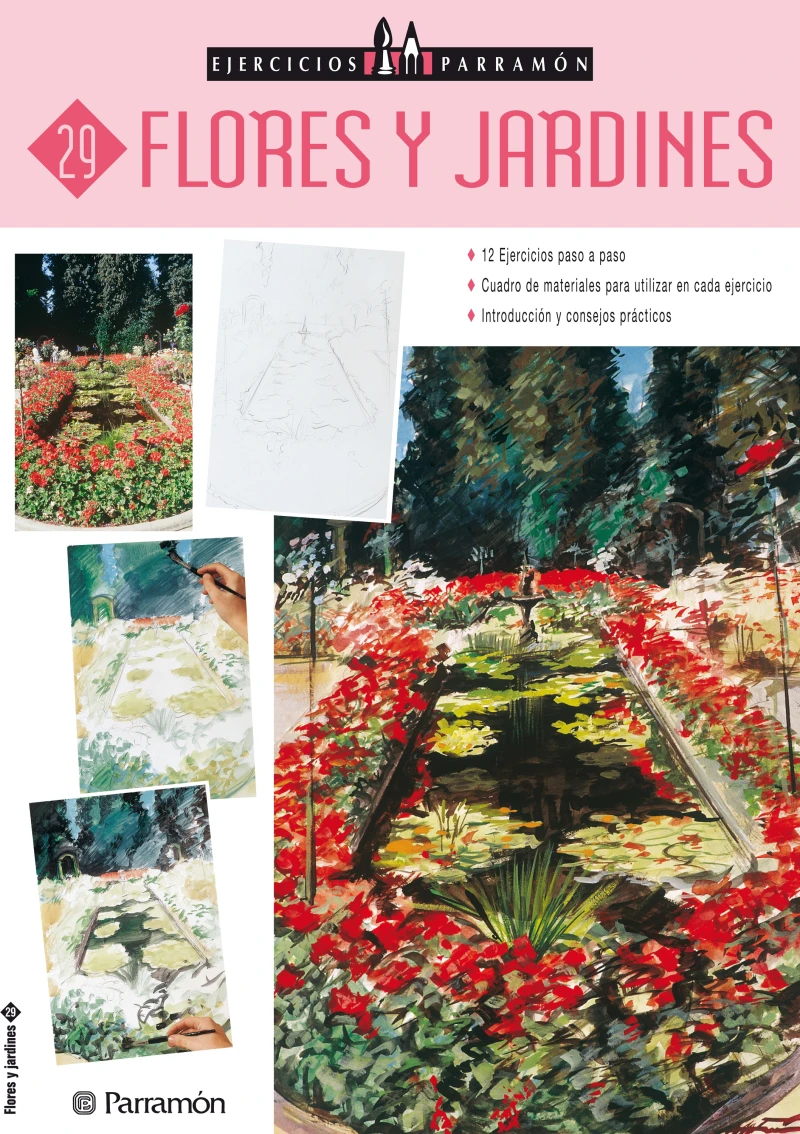 Portada: Ejercicios Parramón. Flores y jardines