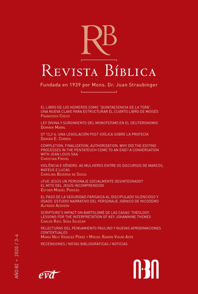 Portada: Revista Bíblica 2020/3-4 - Año 82