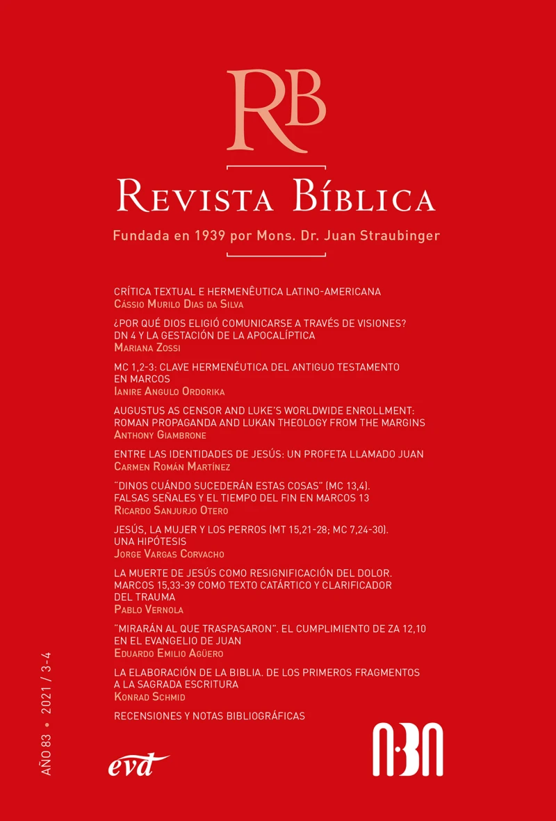 Portada: Revista Bíblica 2021/3-4 - Año 83