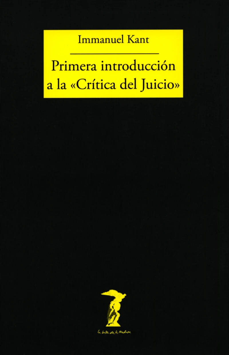 Portada: Primera introducción a la "Crítica del Juicio"